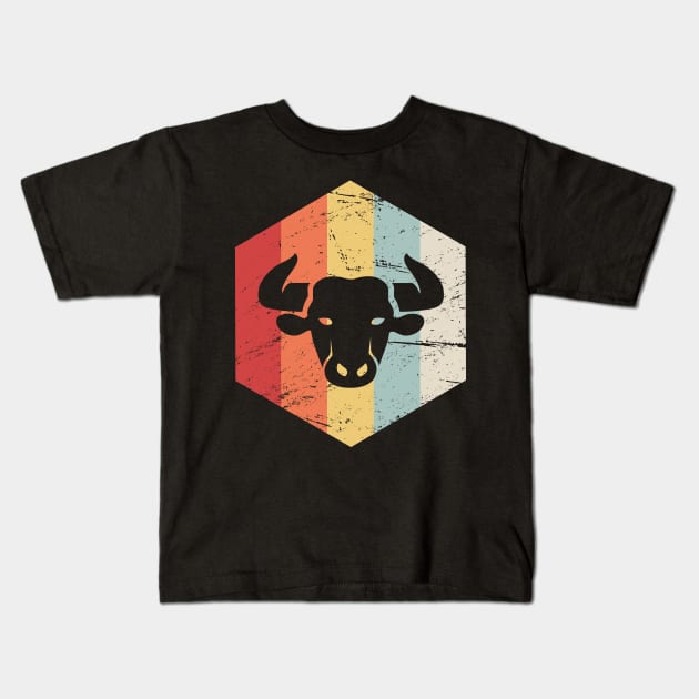 Taurus – Retro Astrology Zodiac Sign Kids T-Shirt by MeatMan